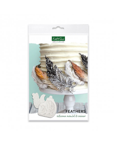 Silicone mold Katy Sue Feathers Feathers + imprinter