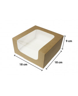 Opakowanie 18x18x9 cm KRAFT z oknem
