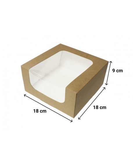 Opakowanie 18 x 18 x 9 cm Kraft z oknem
