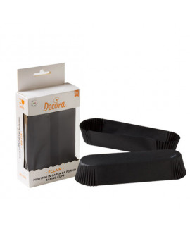 Decora oval eclair cups 60 pcs BLACK 135 mm