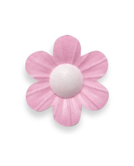Wafer FLOWERS pink with leaves 12 pcs waffle Forget-me-nots