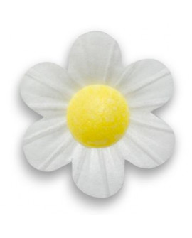 KWIATY Z OPŁATKA białe z listkami 12 szt waflowe Niezapominajki