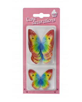 Regenbogen Waffel Schmetterlinge 8 Stk. Blister