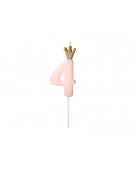 PD 4 rosa Kerze mit Krone
