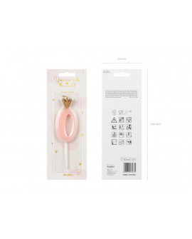 Świeczka PD 0 różowa z koroną