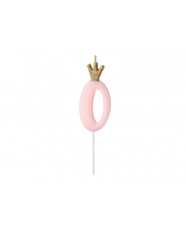 Свеча PD 0 розовая с короной