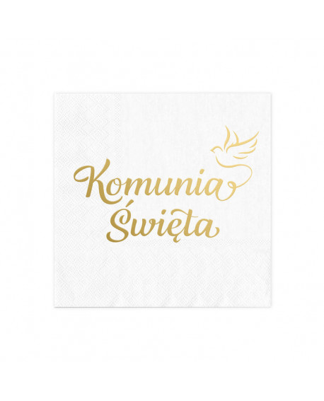Communion Napkins Dove 10 pcs. Metallic Inscription