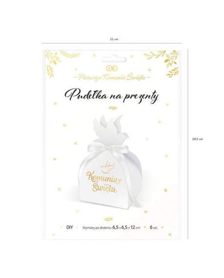 COMMUNION boxes, 6 pcs. Dove