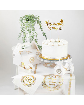 Heilige Kommunion Kuchentopper Gold