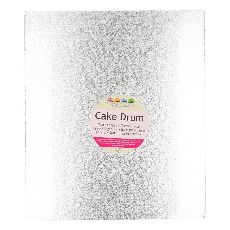Fun Cakes tortalap 12 mm-es merev ezüst téglalap 30,5x35,5 cm