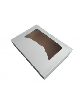 Verpackung 31x22x8 cm WEISS mit Sichtfenster Set mit 10 Stück.