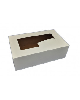 Opakowanie 25 x 15 x 8 cm Białe z oknem Zestaw 10 szt.