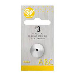 Round no. 3 Wilton decorating tip thin writing 418-3