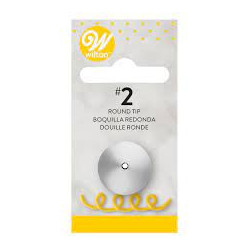 Round no. 2 Wilton decorating tip thin writing 418-2