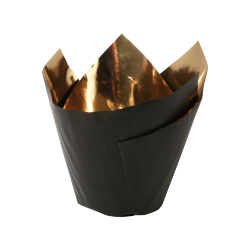 Papilotki tulipany Royal Złoto- Czarne 100 szt. foliowane