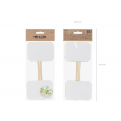 Tabliczki na słodki stół Białe 4 szt. Winietki Karteczki