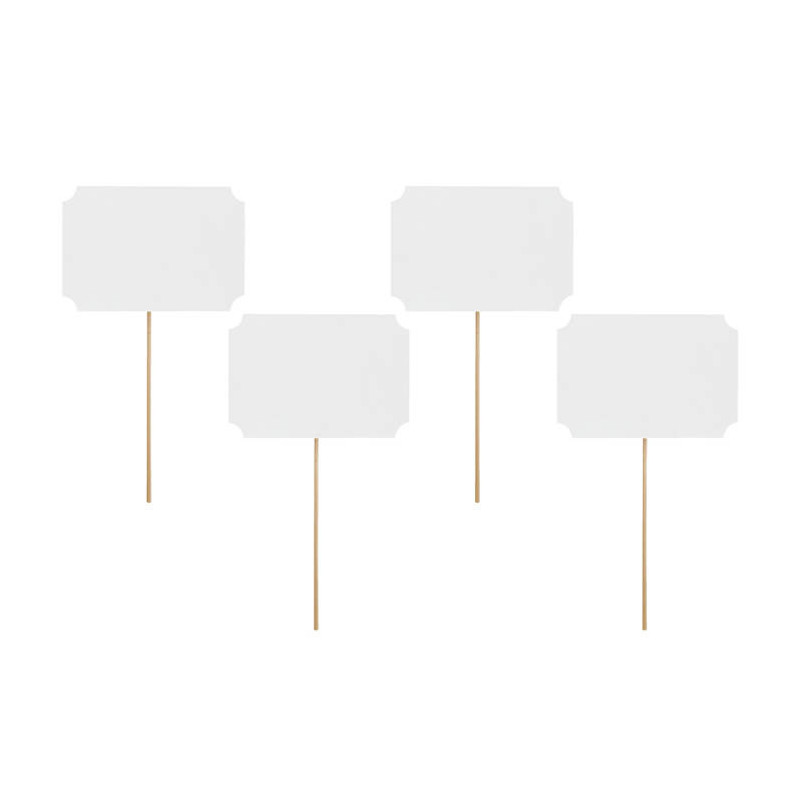 Tabliczki na słodki stół Białe 4 szt. Winietki Karteczki