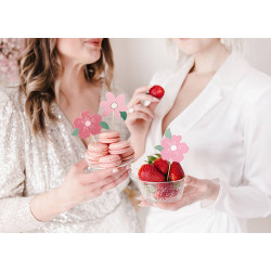 Topper Kwiaty Ozdoba na tort 8 szt.