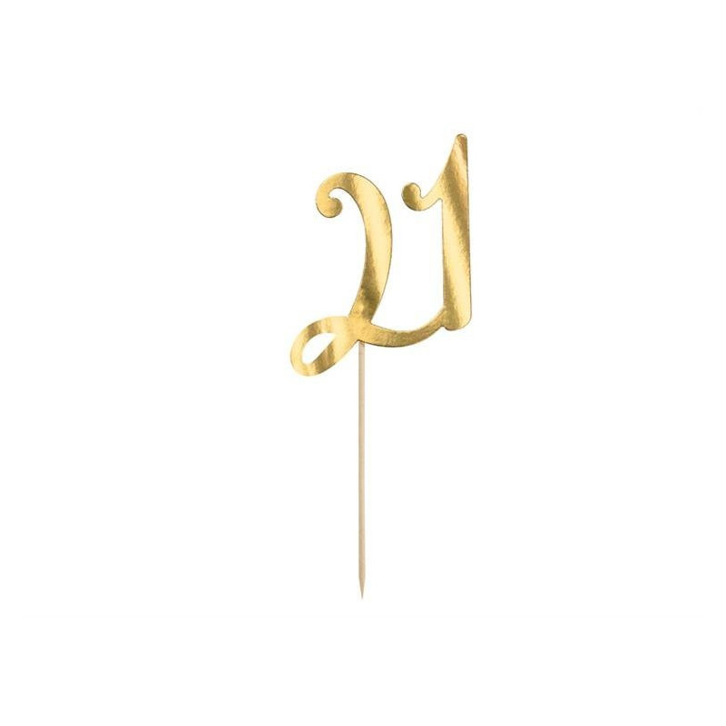 Topper 21 GOLD Cake decoration