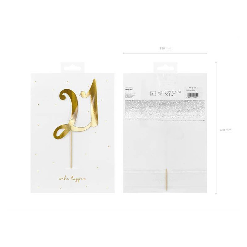 Topper 21 Złoty Ozdoba na tort