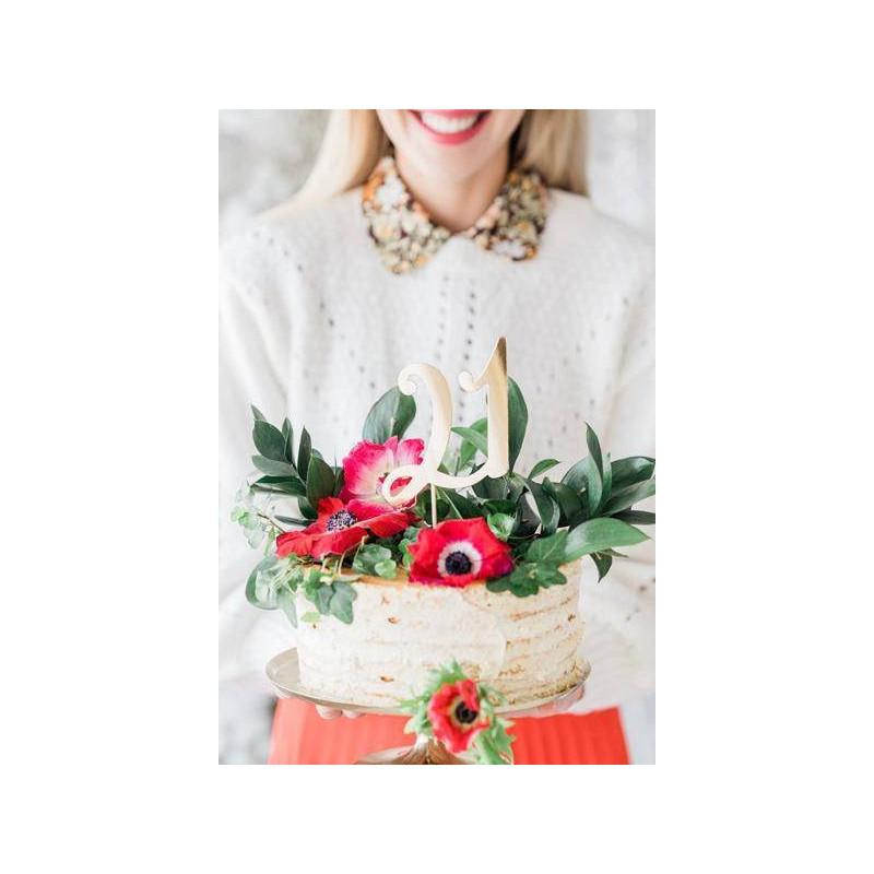 Topper 21 Złoty Ozdoba na tort