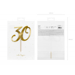 Topper 30 Złoty Ozdoba na tort