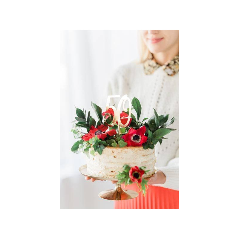 Topper 50 Złoty Ozdoba na tort