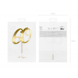 Topper 60 Złoty Ozdoba na tort