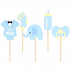 BABY SHOWER Steppdecken 5 Stück. Elefant für Jungen
