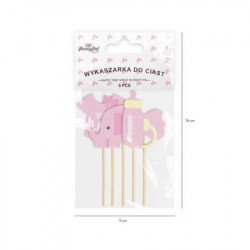 Pikery BABY SHOWER 5 szt. Dziewczęce Słonik