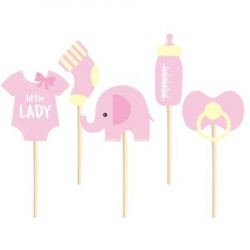 Pikery BABY SHOWER 5 szt. Dziewczęce Słonik