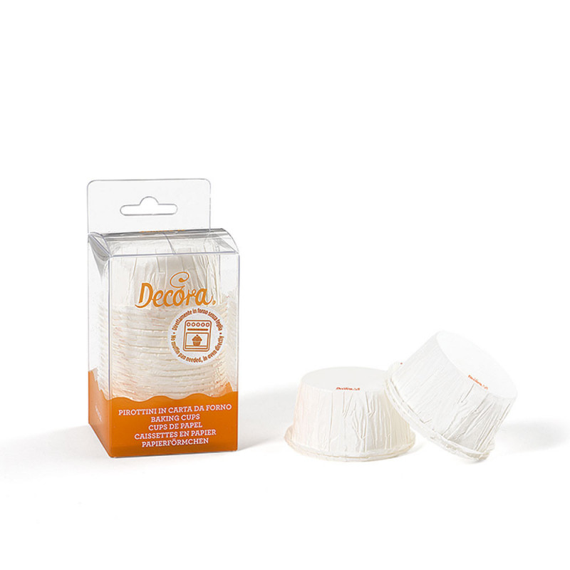 Papilotki kubeczki 25 szt. Białe 5,5 x 3,5 cm Decora