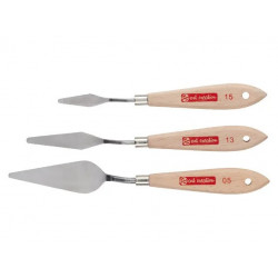 Szpatułki Szpachelki 3 szt. Drewniana rączka