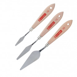 Szpatułki Szpachelki 3 szt. Drewniana rączka