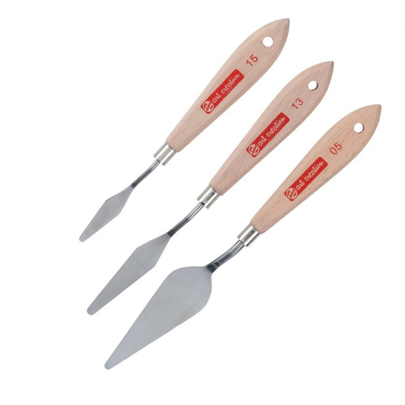 Szpatułki Szpachelki 3 szt. Drewniana rączka