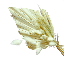 Topper z suszonych kwiatów Ozdoba na tort Suszki Bielony