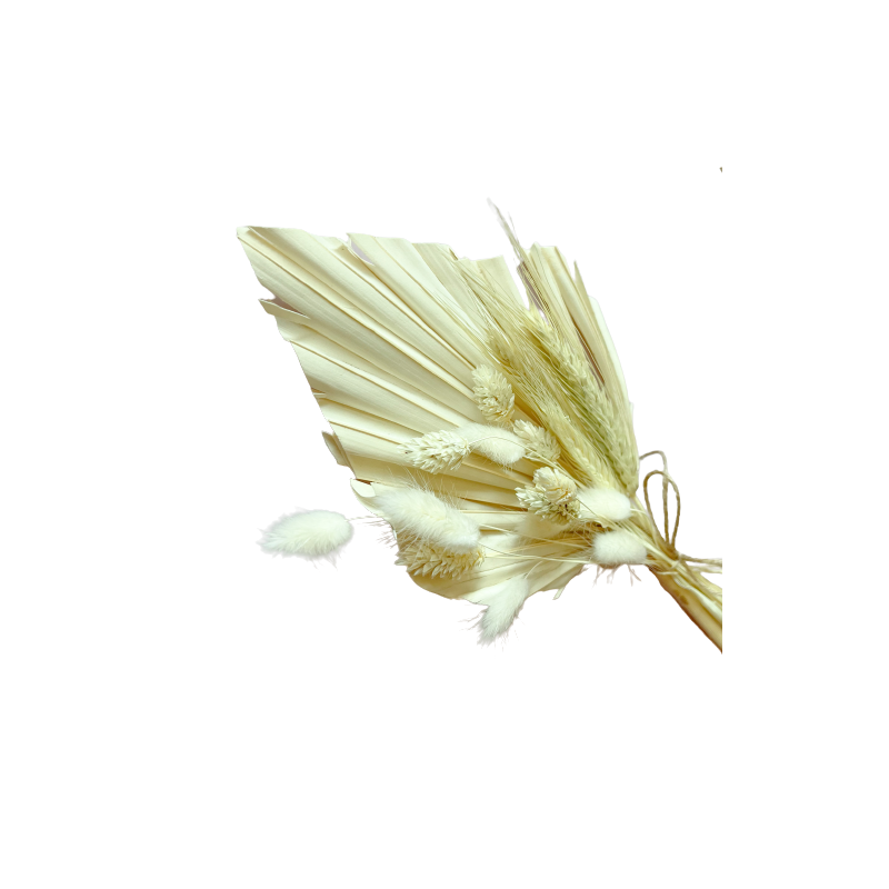 Topper z suszonych kwiatów Ozdoba na tort Suszki Bielony