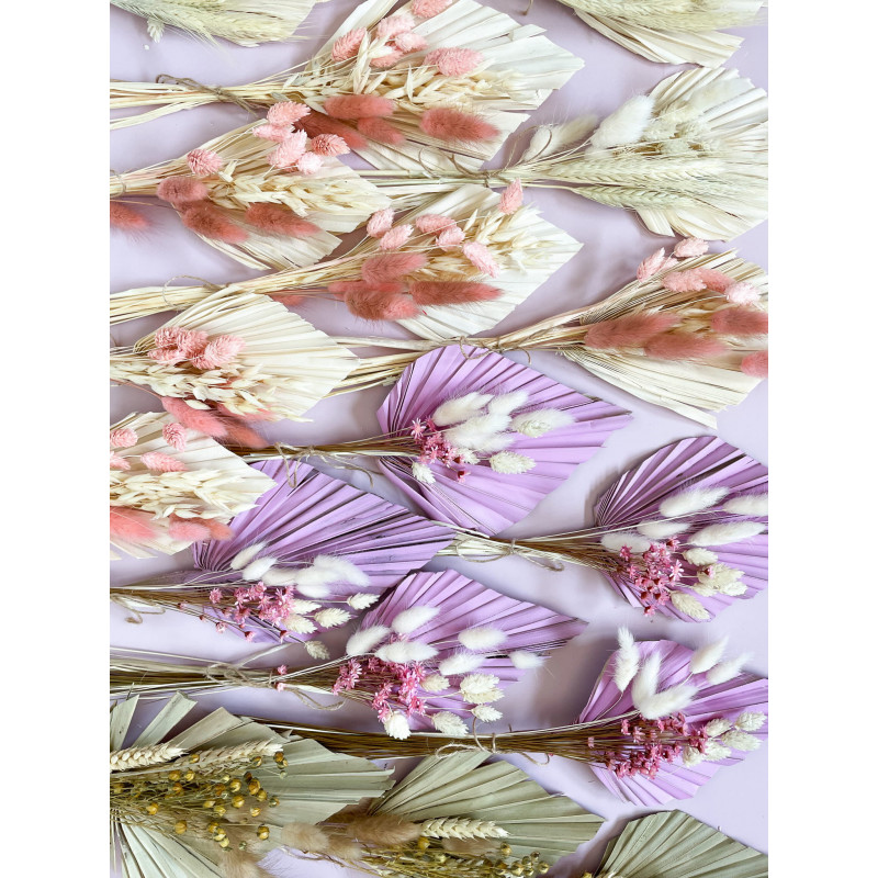 Topper z suszonych kwiatów Ozdoba na tort Suszki Bielony