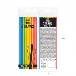 Słomki papierowe 10 szt. Kolorowe