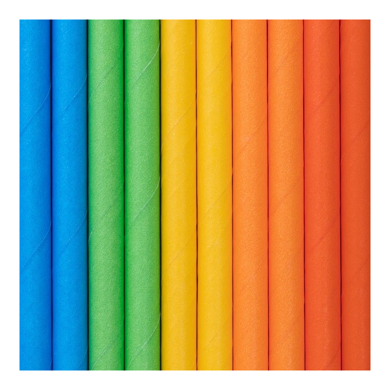 Słomki papierowe 10 szt. Kolorowe