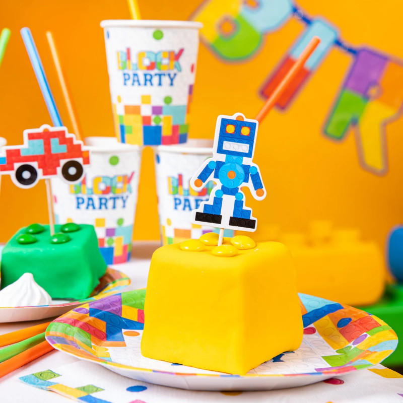 Cupcake picks Block Party 5 pcs. Blocks