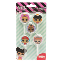 Świeczki urodzinowe Plakietki 5 szt Lol