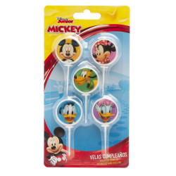 Születésnapi gyertyák kitűzők 5 db Mickey Minnie és barátai