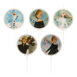 Świeczki urodzinowe Plakietki 5 szt Frozen Kraina Lodu Elsa