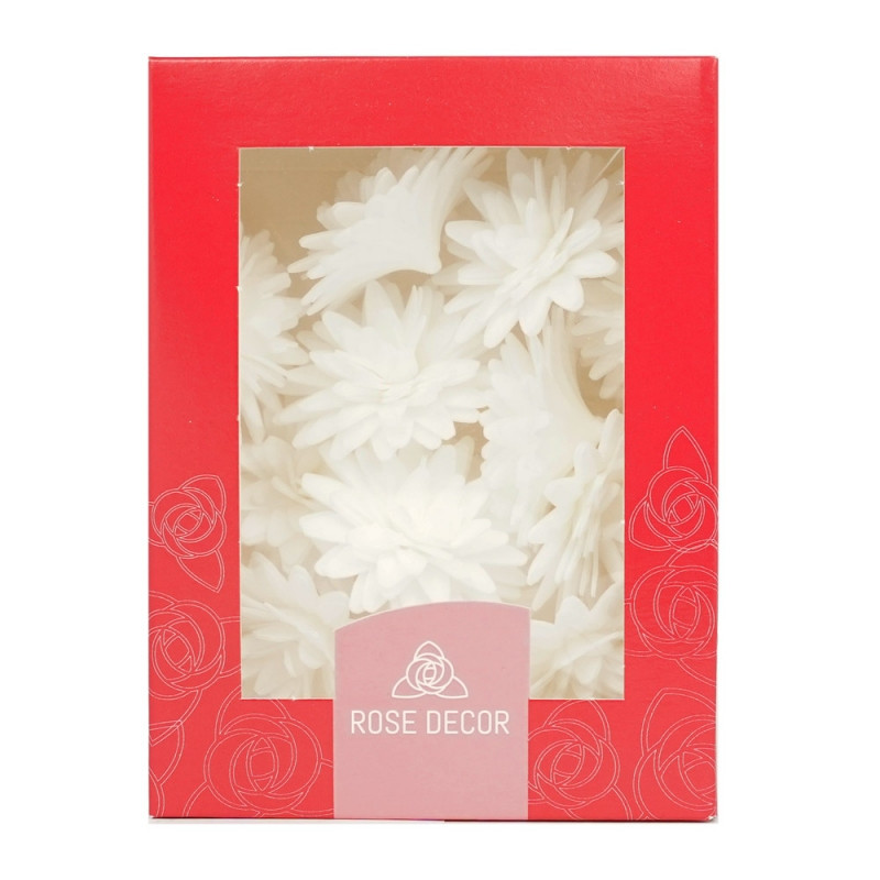 FLOWER WITH WAVE Pompom daisy WHITE12 pcs.