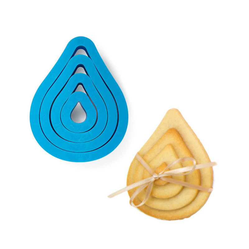 Decora-Ausstechformen, 4 Stück, Tropfenform
