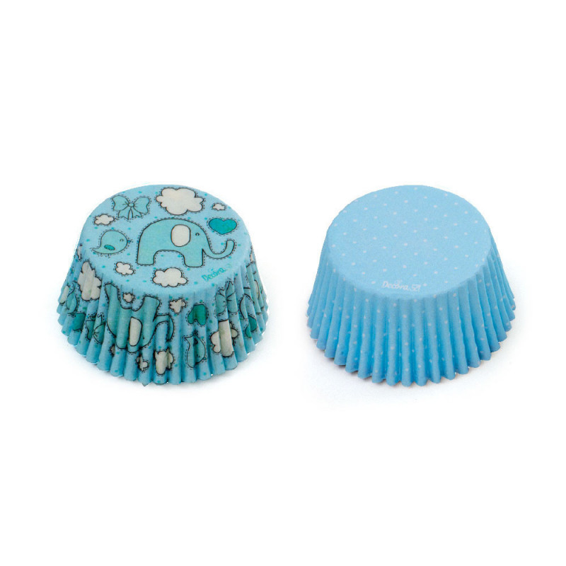 Papilotki Decora 36 szt Słonik Błękitne