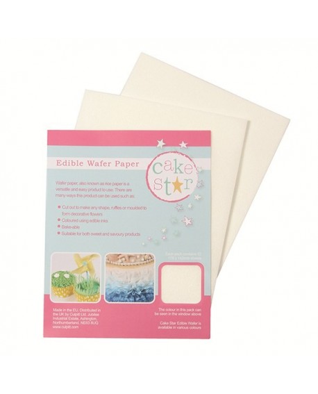 Rice wafer paper WHITE 18x14 cm - 12 sheets