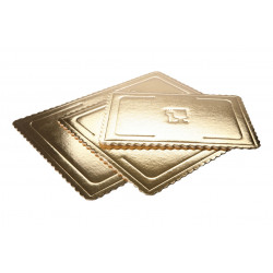 Podkład pod tort złoty prostokąt 30x40 cm Micro Złoto-czarny