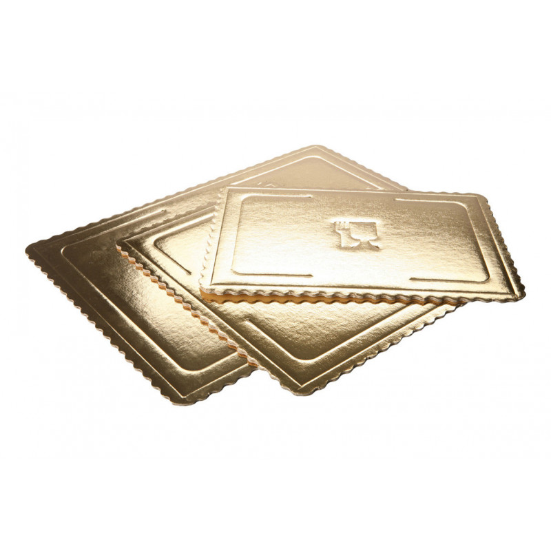 Podkład pod tort złoty prostokąt 30x40 cm Micro Złoto-czarny